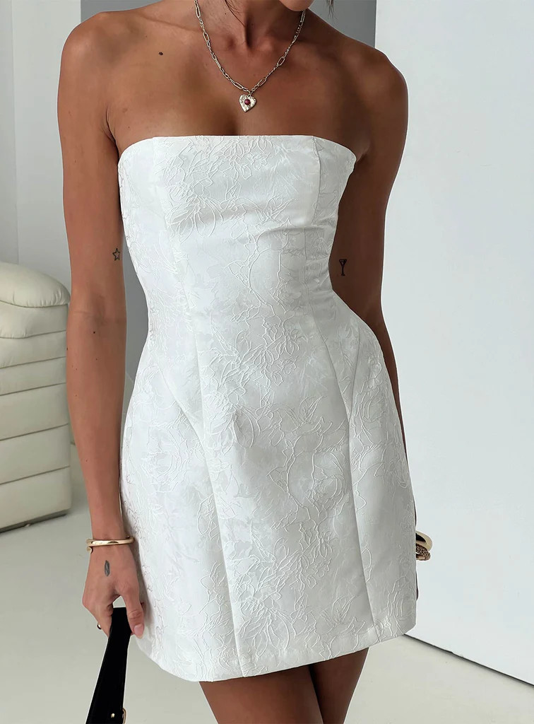Heaven Sent Strapless Mini Dress White | Princess Polly US