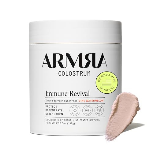 ARMRA Colostrum™ Premium Powder, Grass Fed, Gut Health Bloating Immunity Skin & Hair, Contains 400+ Bioactive Nutrients, Potent Bioavailable, Keto, Gluten & Fat Free (Vine Watermelon | 90 Servings) | Amazon (US)