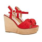 Wedge with red synthetic suede band Height 11 cm - GZ180 ROSSO | Amazon (US)