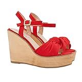 Wedge with red synthetic suede band Height 11 cm - GZ180 ROSSO | Amazon (US)