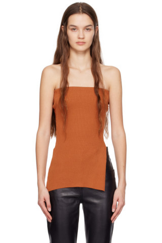 Orange Knit Tube Top | SSENSE