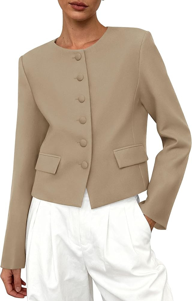 PRETTYGARDEN Women Blazers Business Casual Outfits 2025 Fall Fashion Long Sleeve Professional Off... | Amazon (US)