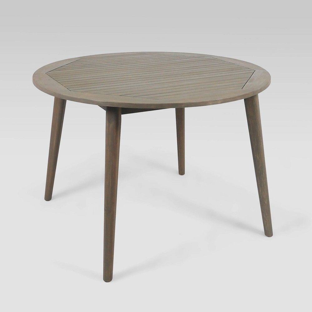 Stamford Round Acacia Wood Dining Table - Gray - Christopher Knight Home | Target