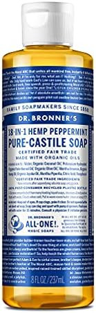 Dr. Bronner’s - Pure-Castile Liquid Soap (Peppermint, 8 ounce) - Made with Organic Oils, 18-in-1 Use | Amazon (US)
