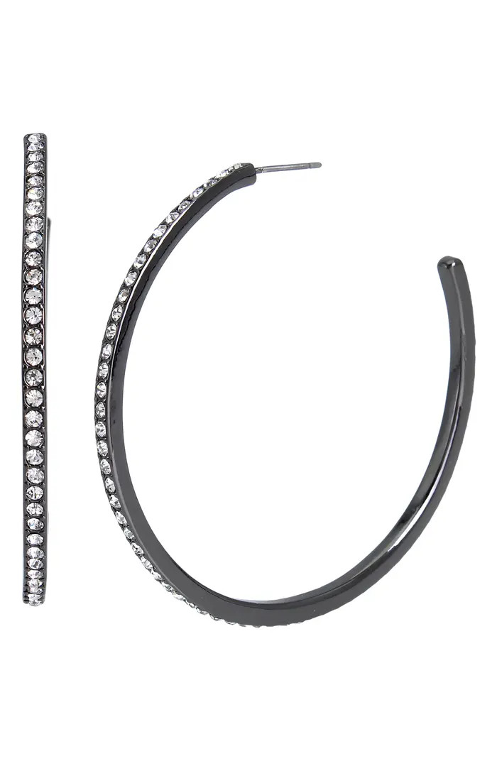 AllSaints Large Pavé Crystal Hoop Earrings | Nordstrom | Nordstrom