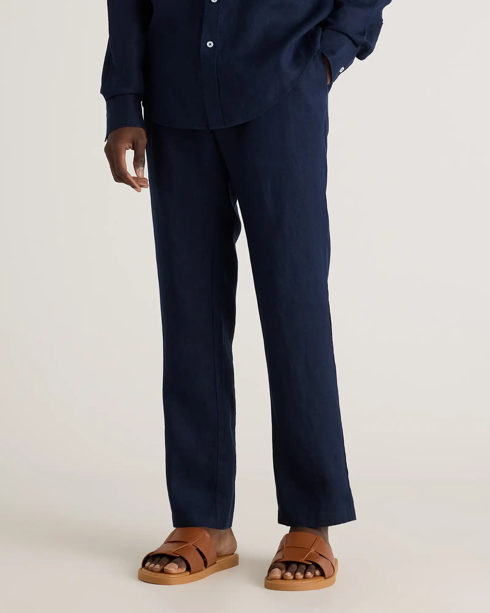 100% European Linen Pants in Deep Navy | Quince