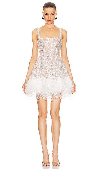 Mademoiselle Beaded Mini Dress in White | Revolve Clothing (Global)