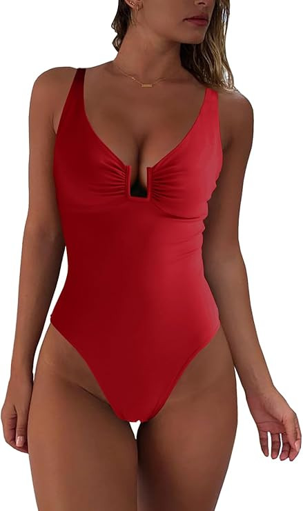 fatty tiger Womens One Piece Swimsuits Tummy Control U Wire Bathing Suit Ruched Push Up Swimwear ... | Amazon (CA)