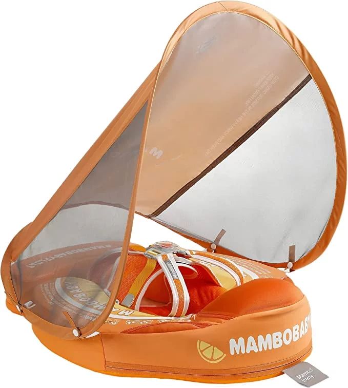 HECCEI Mambobaby Float with Canopy and Tail for Baby Infant Toddler 3-24 Months, Tangerine | Walmart (US)