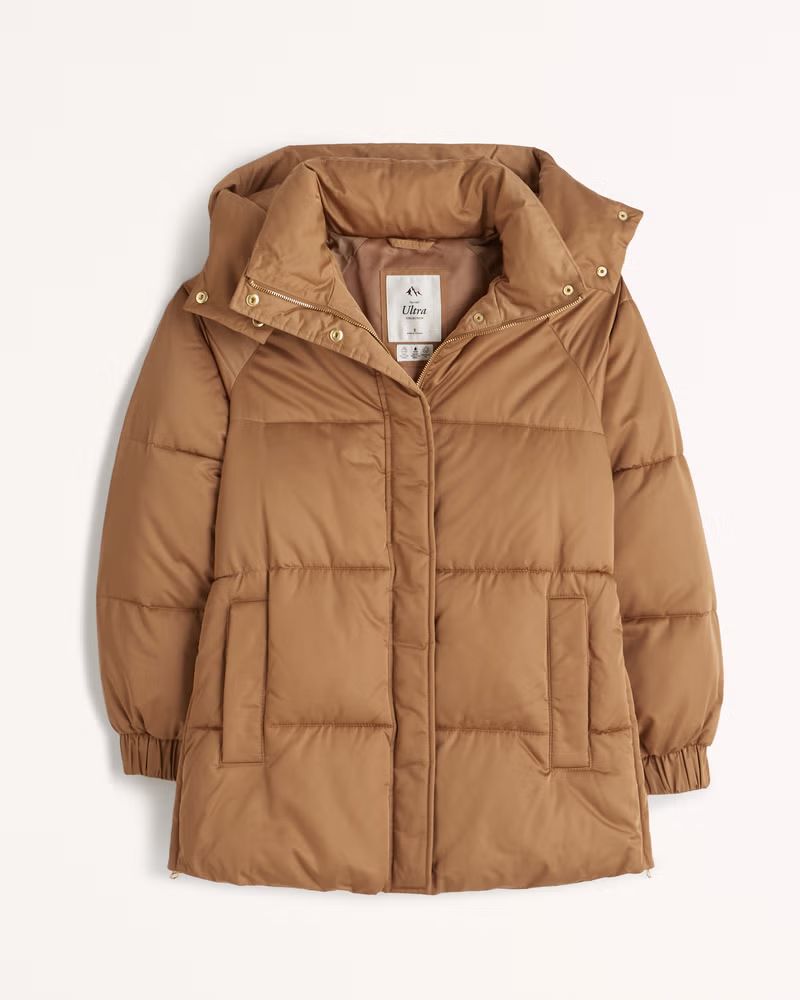 Women's Ultra Mid Puffer | Women's Coats & Jackets | Abercrombie.com | Abercrombie & Fitch (US)