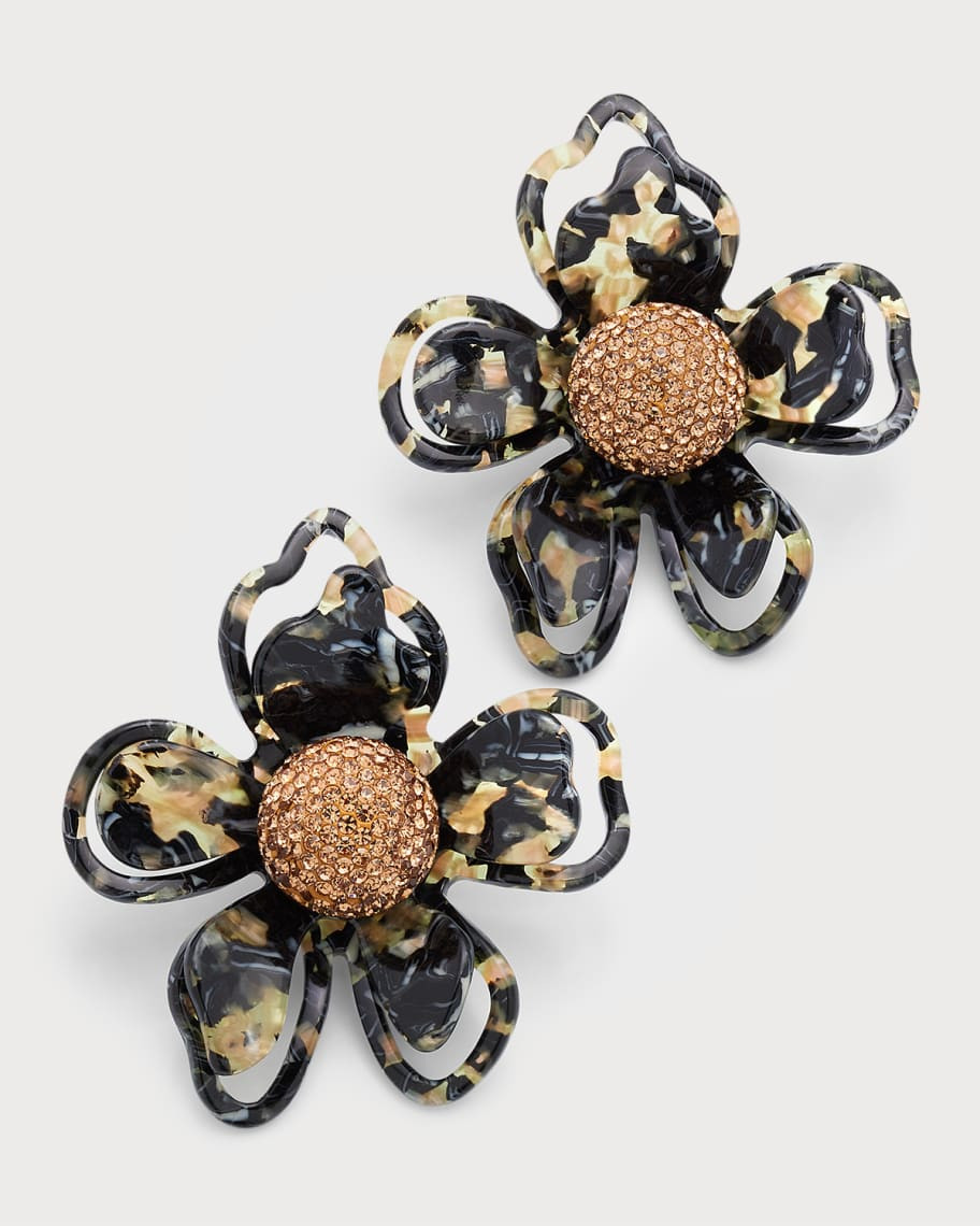 Lele Sadoughi Azalea Flower Crystal Earrings | Neiman Marcus