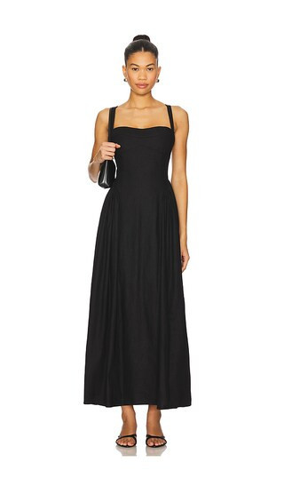 Lovers and Friends Agneta Midi Dress in Black. - size S | Revolve Clothing (Global)