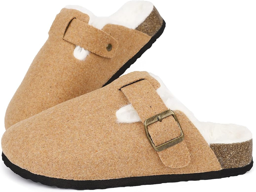 MAIITRIP Women's Orthotics Cork Clogs Slippers with Arch Support for Plantar Fasciitis,Fur Lined ... | Amazon (US)
