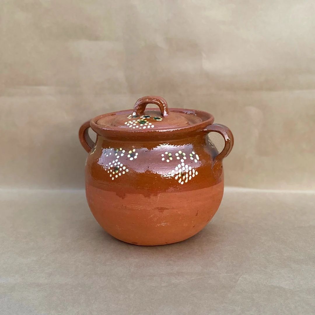 Handmade pot with lid from Mexico. Kitchen use pot from Mexico. Mexican pot. Handmade pottery. Me... | Etsy (US)