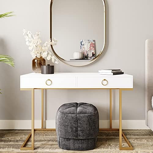BELLEZE Modern 45 Inch Makeup Vanity Dressing Table or Home Office Computer Laptop Writing Desk with | Amazon (US)
