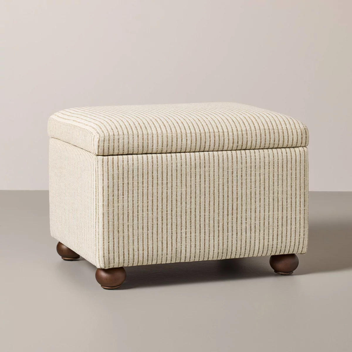 Storage Ottoman Linen/Rust Striped - Hearth & Hand\u2122 with Magnolia | Target