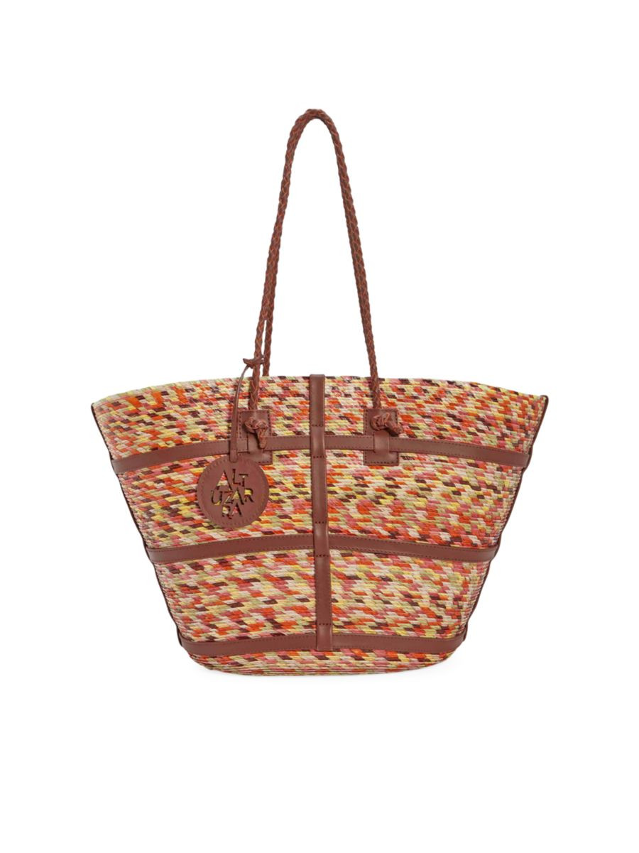Shop Altuzarra Watermill Large Woven Raffia Bag | Saks Fifth Avenue | Saks Fifth Avenue
