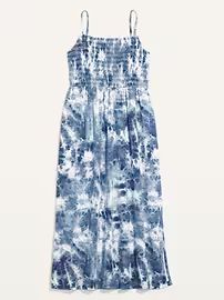 Smocked Fit & Flare Tie-Dye Cami Midi Dress for Women | Old Navy (US)