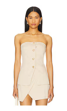 SNDYS Emilie Strapless Top in Cream from Revolve.com | Revolve Clothing (Global)