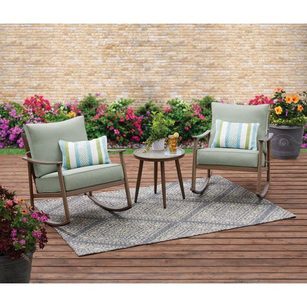 Better Homes & Gardens Roxbury 3 Piece Cushion Rocking Chair Set - Walmart.com | Walmart (US)
