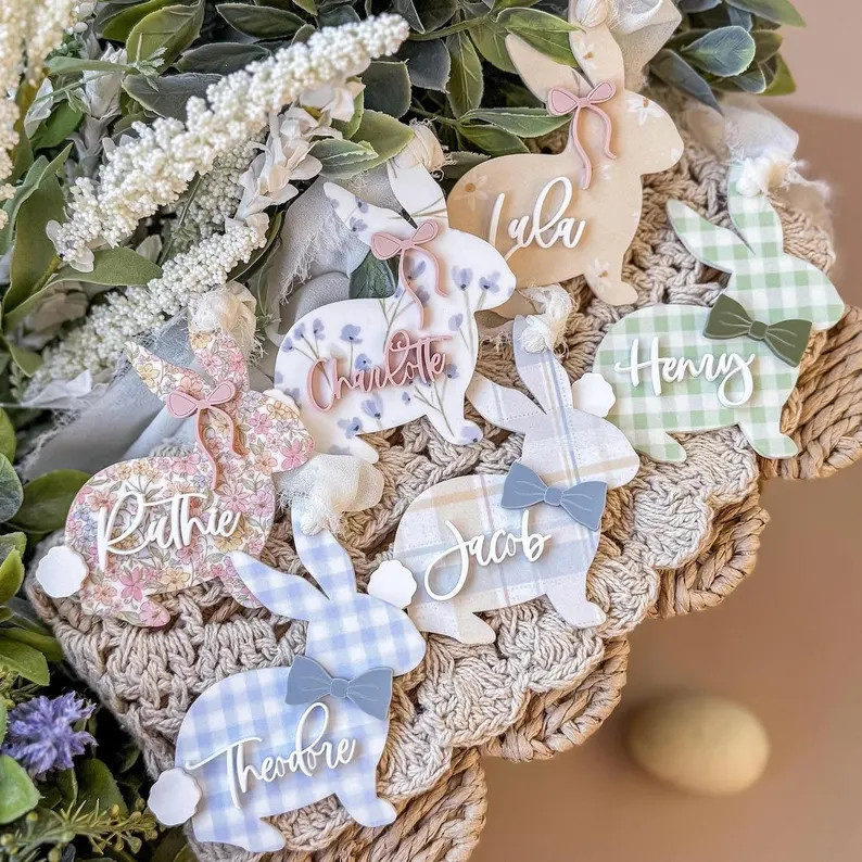 Easter Basket Tag, Bunny Easter Basket Name Tag, Bunny Easter Basket Tag, Personalized Kids Easte... | Etsy (US)