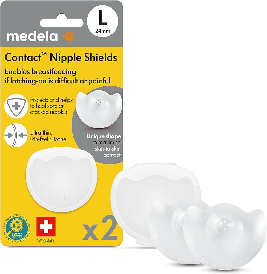 Medela Contact Nipple Shield for Breastfeeding, 24mm Medium Nippleshield, For Latch Difficulties ... | Amazon (US)