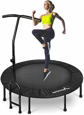 movtotop foldable mini trampoline rebounder indoor fitness handrail 40 inch | eBay UK