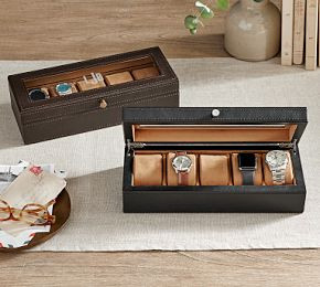 Grant Leather Watch Box | Pottery Barn (US)