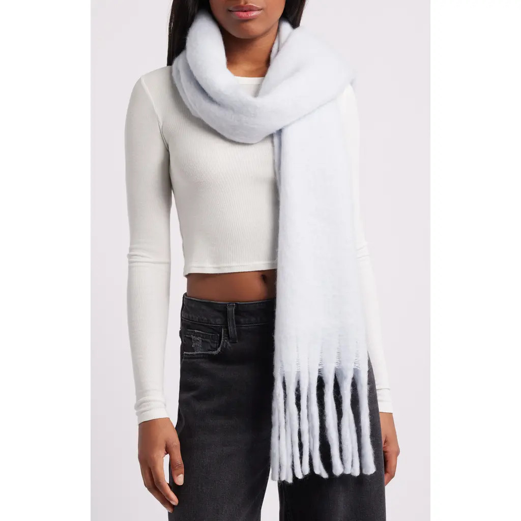 BP. Fringe Blanket Scarf in Blue Feather at Nordstrom | Nordstrom