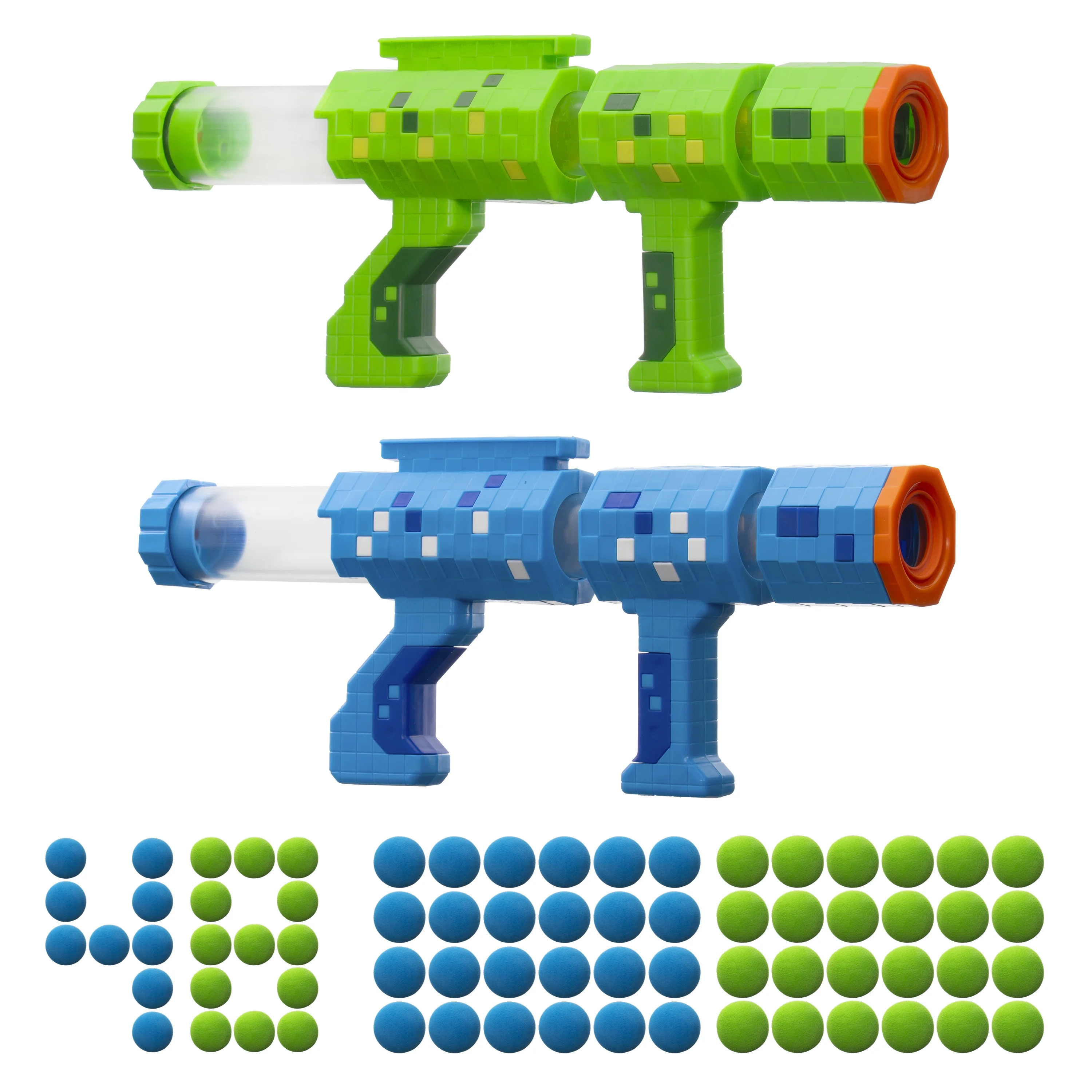 Adventure Force Pop & Block Foam Ball Blaster Set, Pump-Action Chamber Design, 2 Blasters with 48... | Walmart (US)