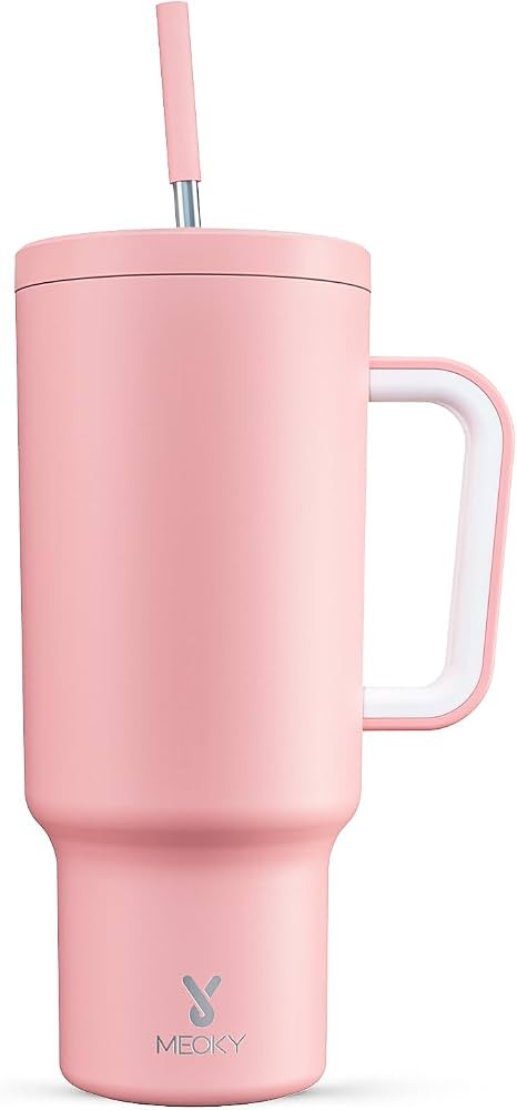 Meoky 40 oz Tumbler with Handle and Straw, Tumbler with Lid and Straw, Insulated Stainless Steel ... | Amazon (US)