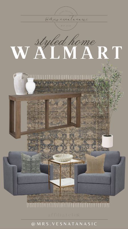 Walmart styled home finds! Such a good price on the furniture pieces! 

Walmart home, console table, living room, bedroom, Walmart find, Walmart furniture, furniture, accent chair, rug, vase, faux plant, 

#LTKsalealert #LTKstyletip #LTKhome