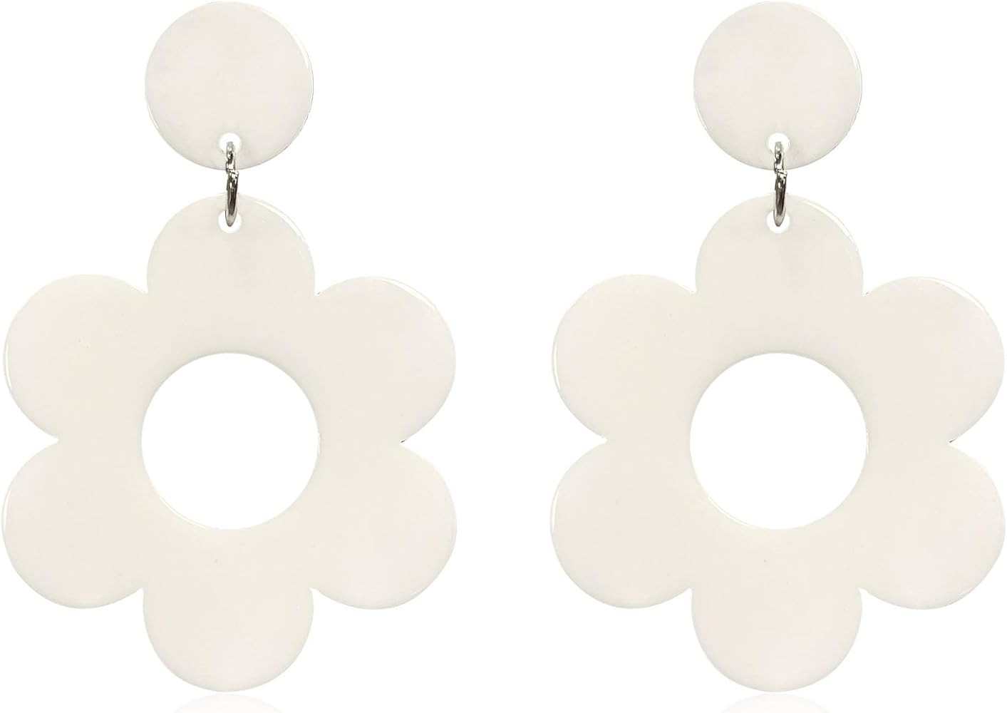 Aishgjia Bohemian 60s 70s Acrylic Flower Daisy Earrings for Women Girls Trendy Resin Hawaii Color... | Amazon (US)