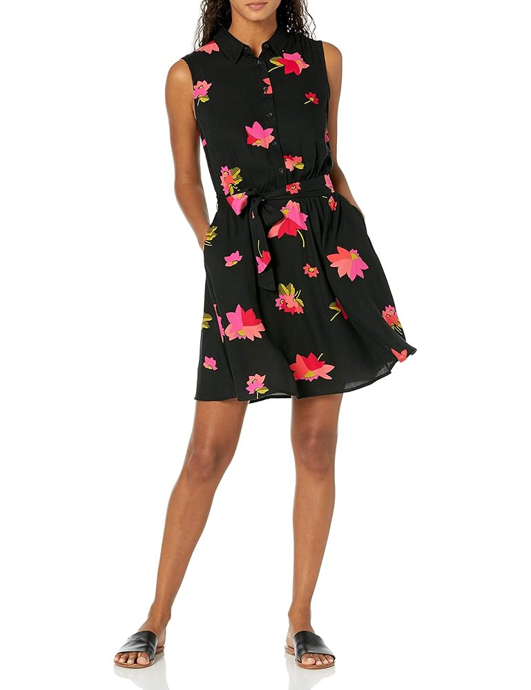 Amazon Essentials Women's Sleeveless Relaxed-Fit Woven Shirt Dress | Amazon (US)