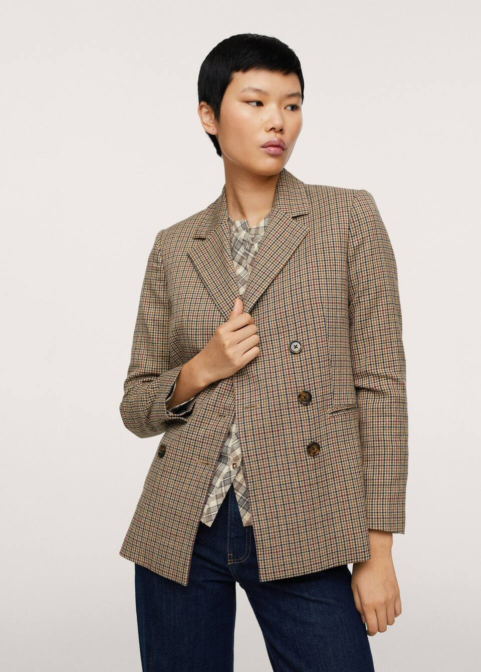 Wrap check blazer | MANGO (US)