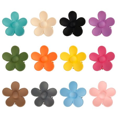 12 Pcs Hair Claw Clips with Flower Shaped Colorful Practical Non Slip Hair Jaw Clips Durable Strong  | Walmart (US)