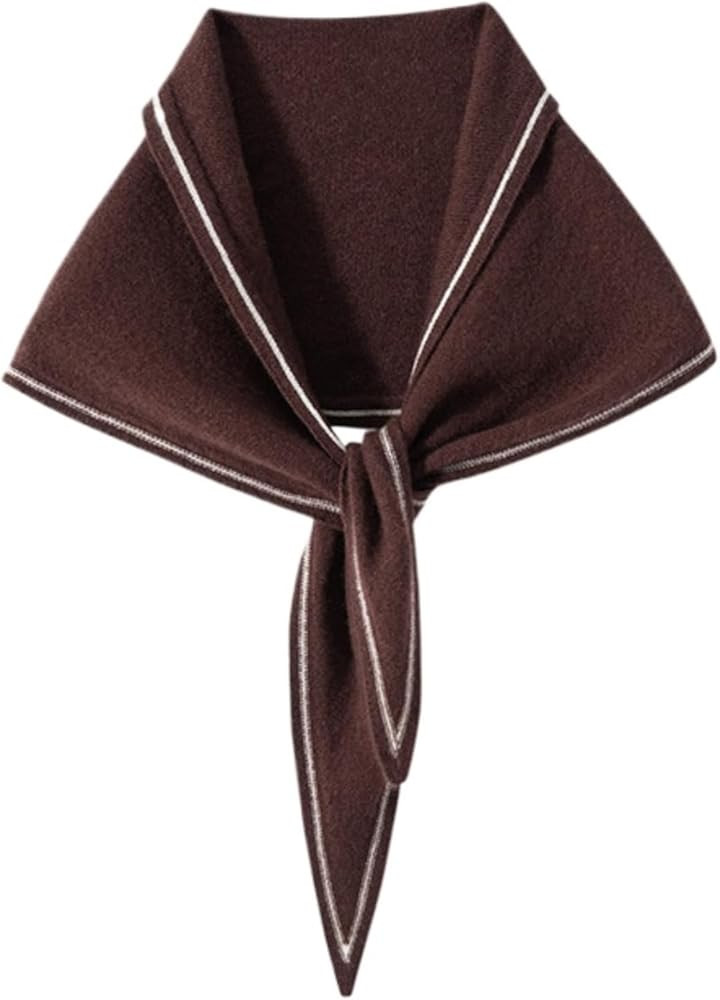 Cashmere Knit Triangle Scarf for Women Knitted Head Scarf Wool Bandana Old Money Aesthetic Access... | Amazon (US)