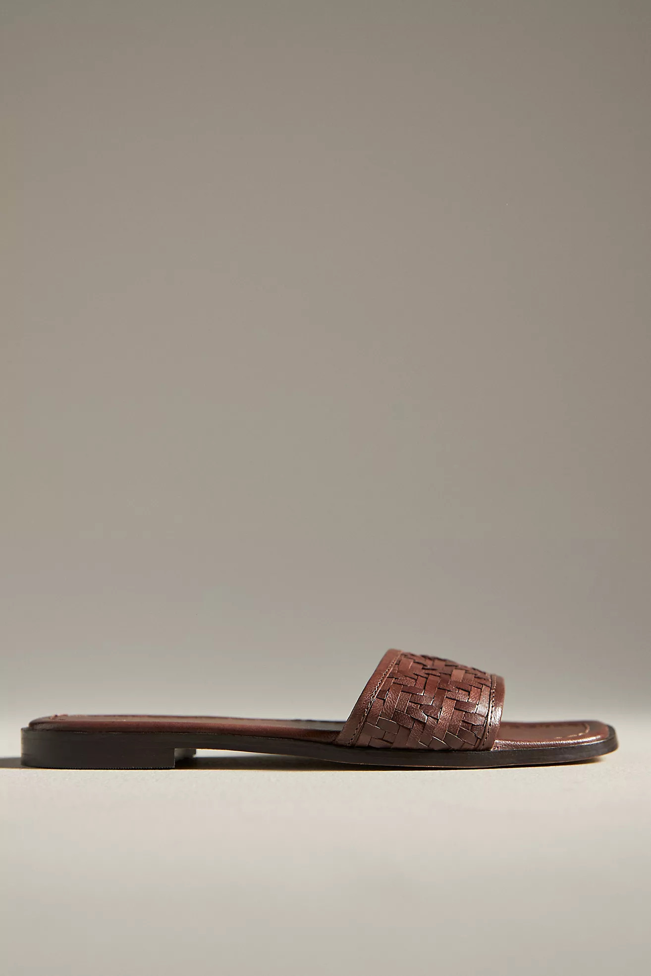 Woven Leather Slide Sandals | Anthropologie (US)
