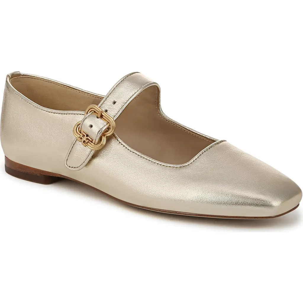 Sam Edelman Michaela Mary Jane Flat in Gold at Nordstrom, Size 8.5 | Nordstrom