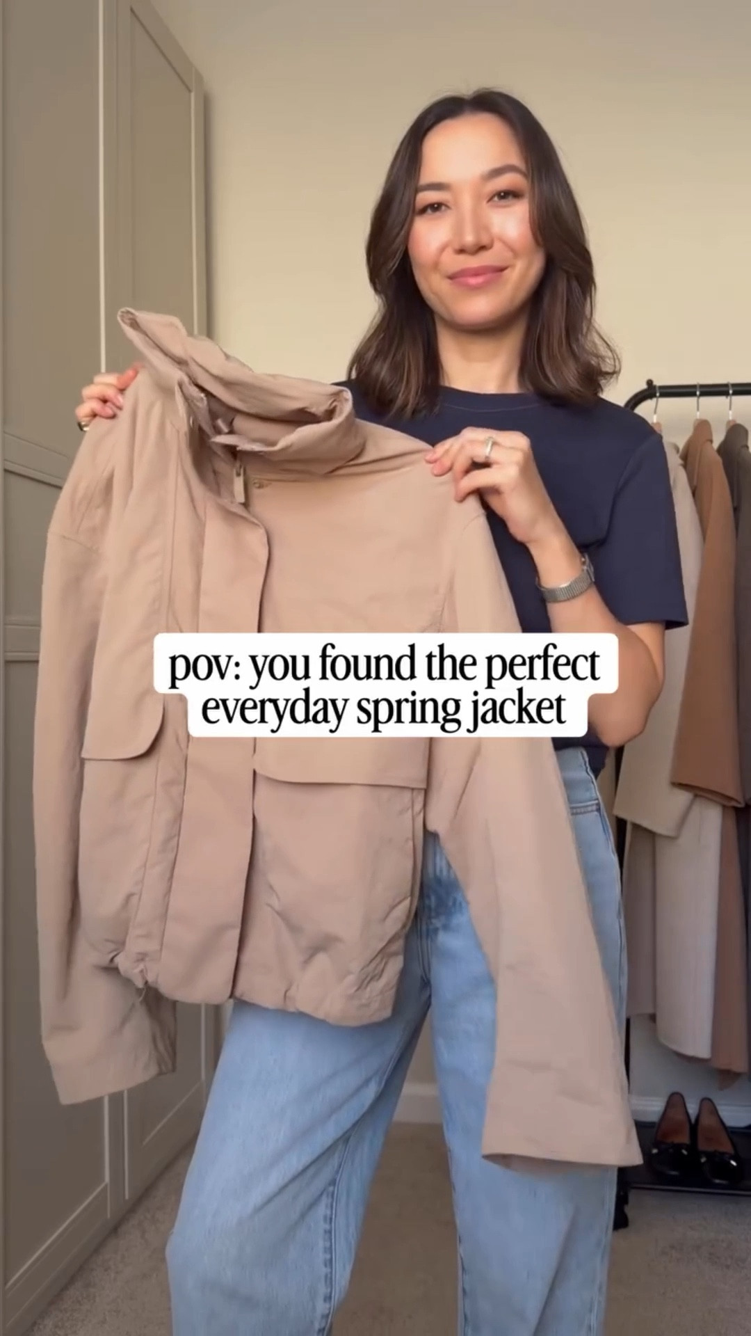 The perfect everyday casual chic spring jacket 

Lululemon always effortless evolve jacket xs 
Aritzia lodge pants xs
Aritzia arlo straight leg jeans tts
Abercrombie wide leg jeans 24 regular runs big 



#LTKootd #LTKSeasonal