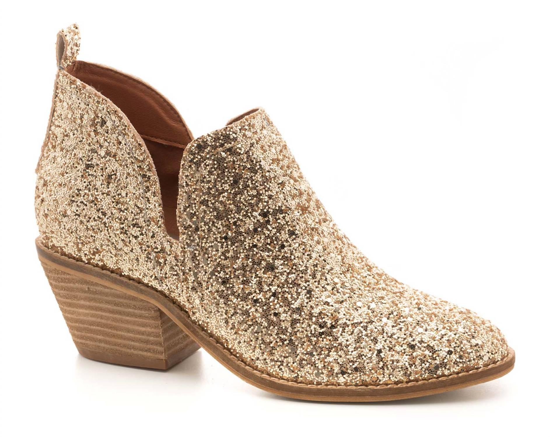 Glow Up Booties In Gold | Shop Simon