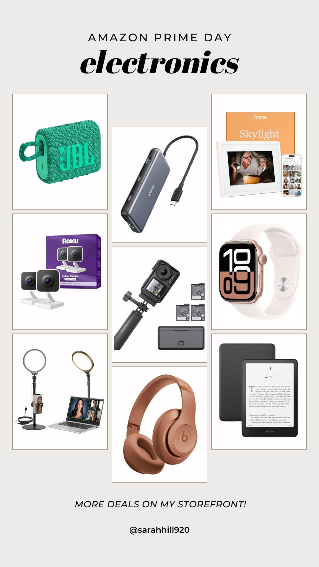 Electronics on sale for Amazon Prime Day!

Kindle, Beats noise canceling headphones, Bluetooth speaker, digital frame, vlogging, Apple Watch  

#LTKSaleAlert
