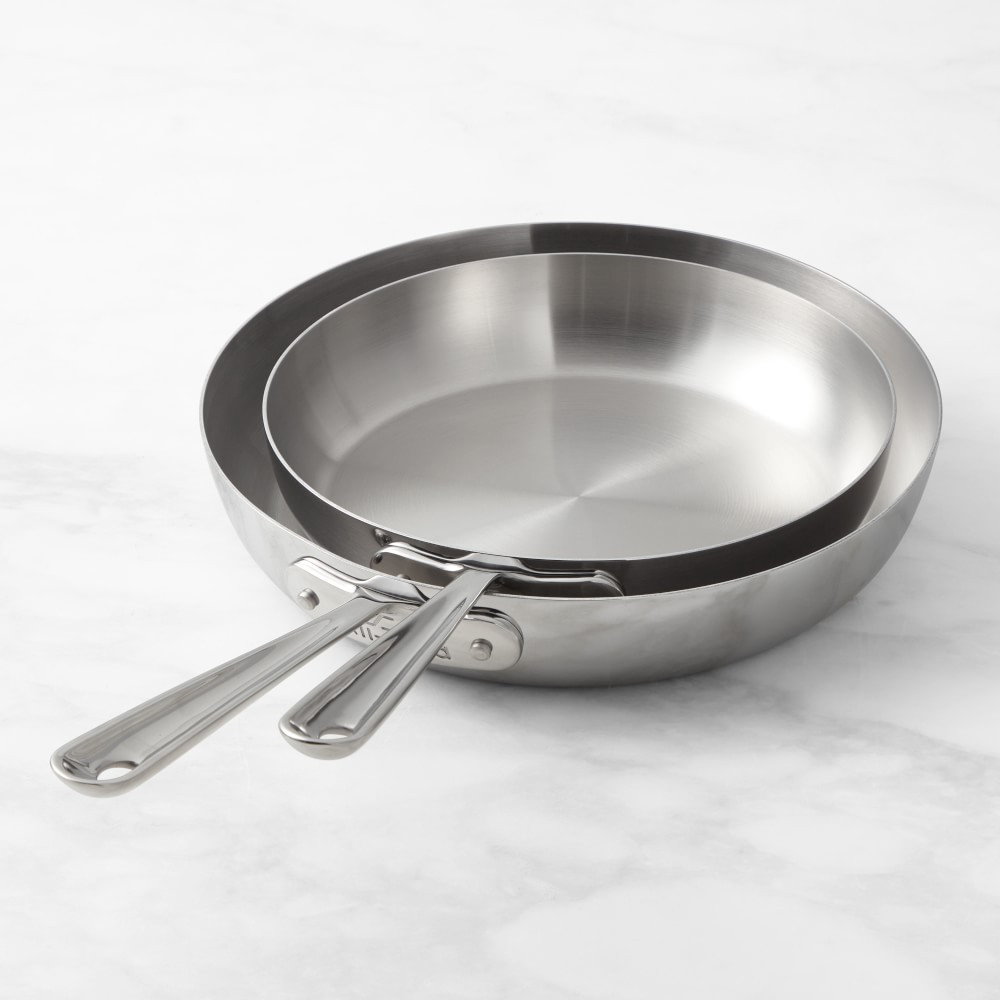 All-Clad D3® Tri-Ply Stainless-Steel French Skillet Set, 9" & 11" | Williams-Sonoma