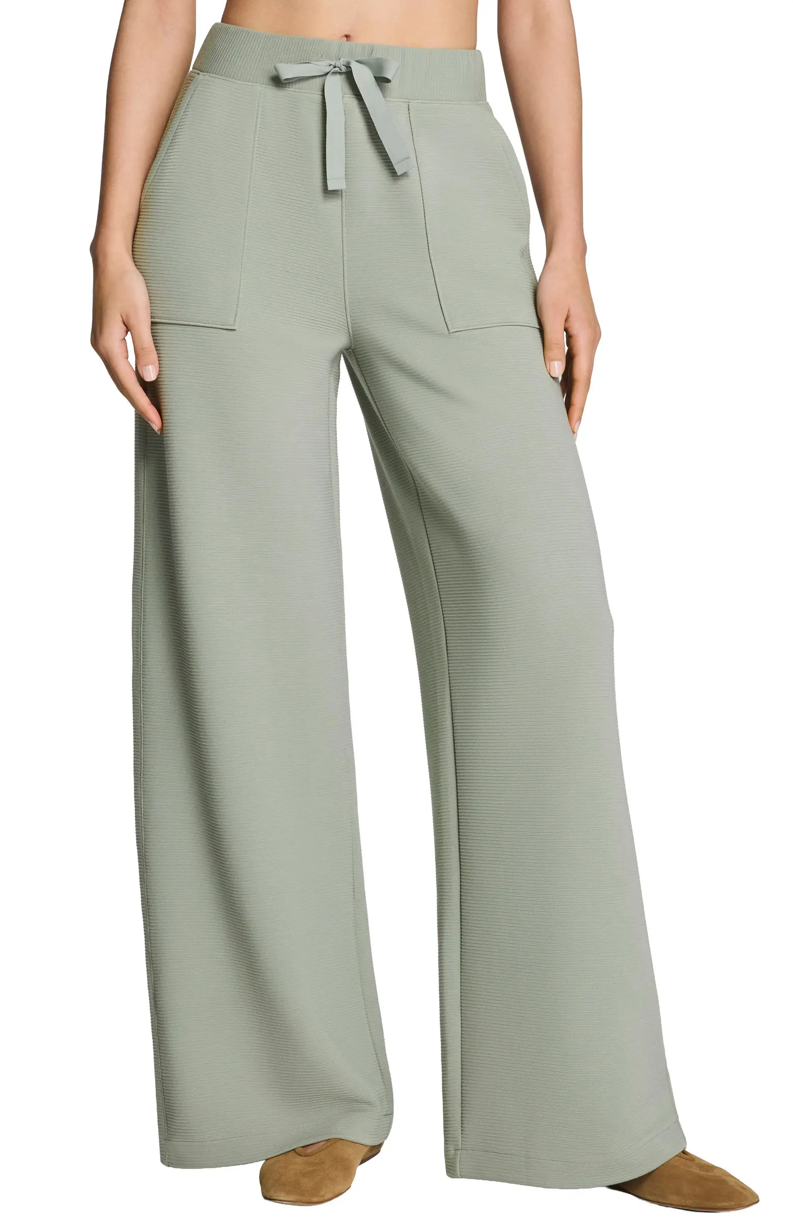 SPANX® AirEssentials Wide Leg French Terry Rib Pants | Nordstrom | Nordstrom