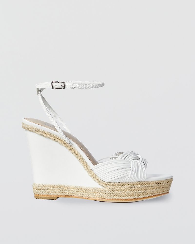 Taryn Wedge - White Leather | Paige