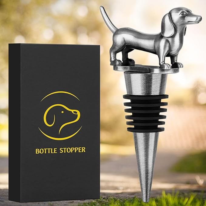 LKKCHER Dachshund Wine Stopper, Wine Gifts for Men Dad Women Sausage Dog Lovers, Bottle Stoppers ... | Amazon (UK)