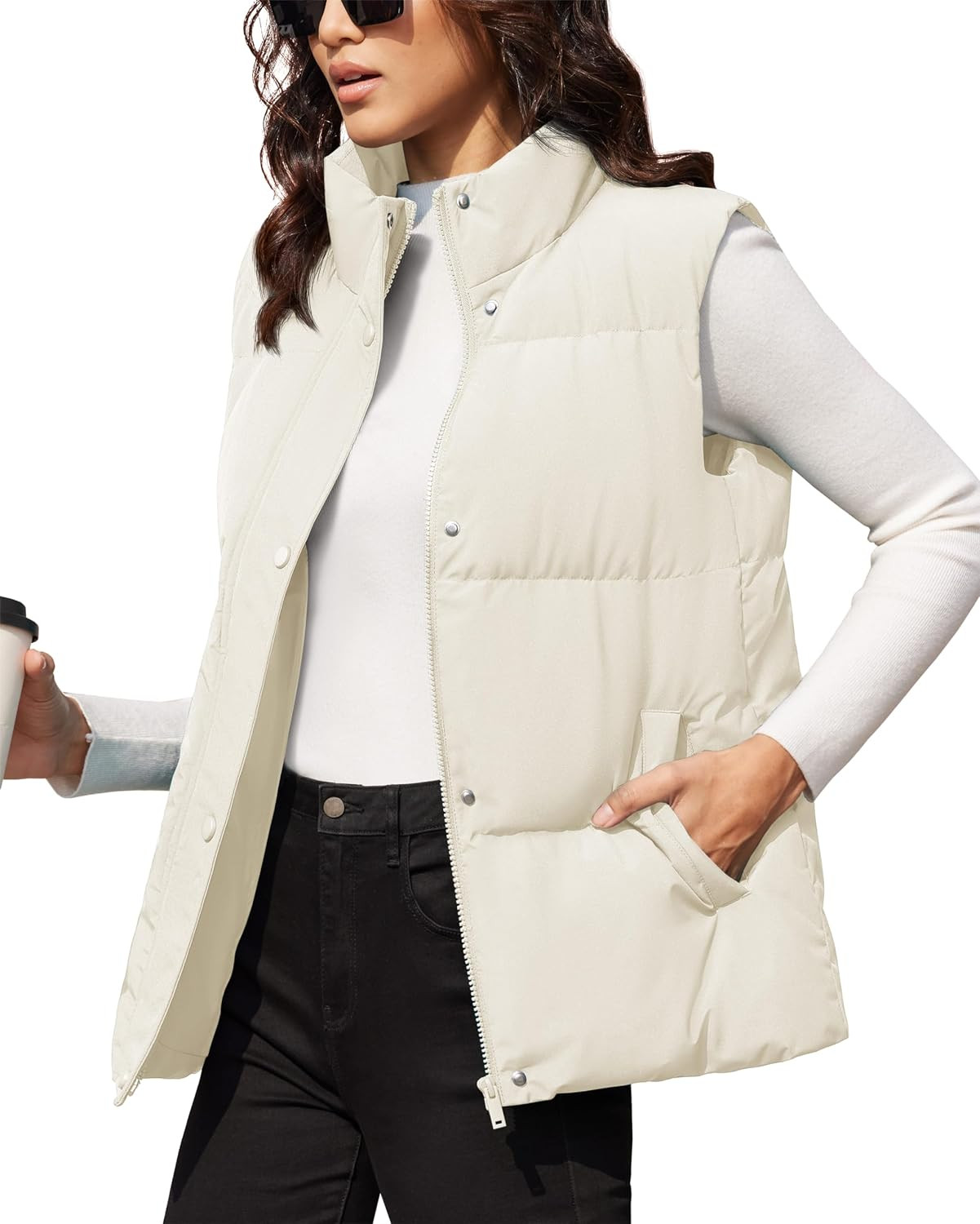 MAGCOMSEN Women's Puffer Down Vest Sleeveless Oversized Fall Winter Jacket | Amazon (US)