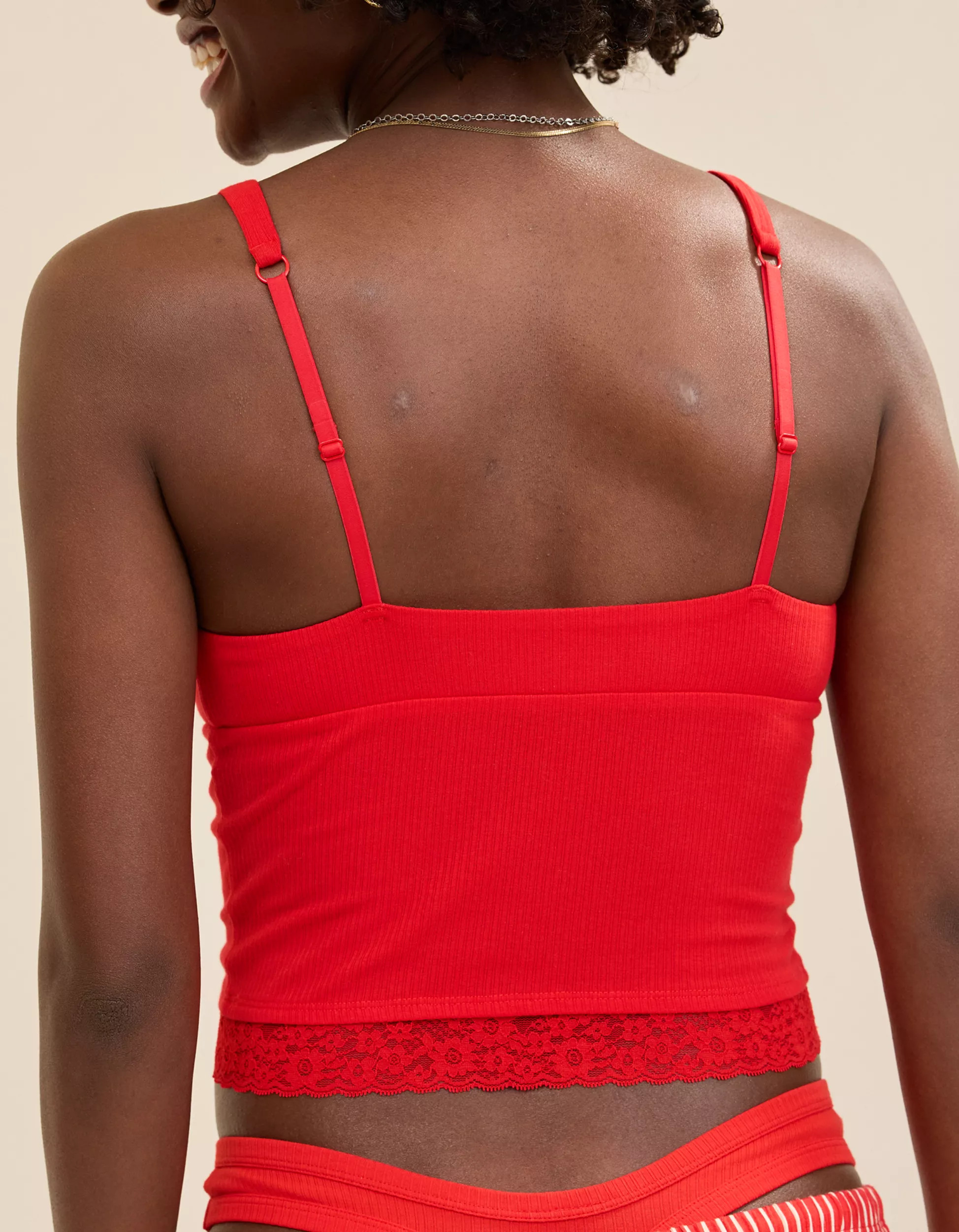 Superchill Cotton Rib Vintage Lace Tank Top | American Eagle Outfitters (US & CA)