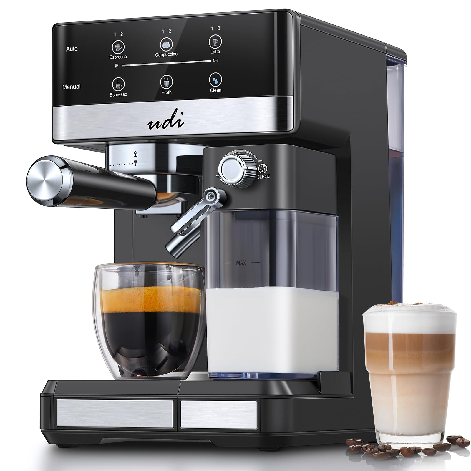 UDI Espresso Machine, 20 Bar Cappuccino & Latte Coffee Maker with Automatic Milk Frother, Auto or... | Amazon (US)
