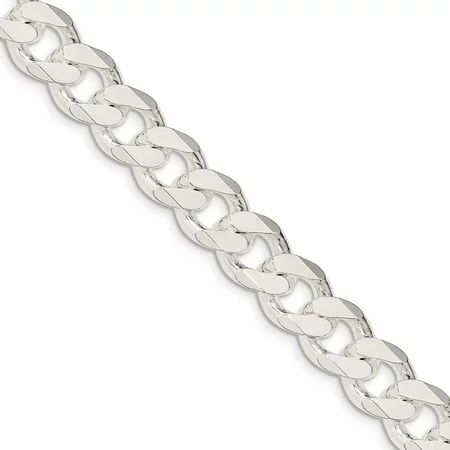 Solid 925 Sterling Silver Men's 13mm Curb Cuban Chain Bracelet - with Secure Lobster Lock Clasp 9 | Walmart (US)